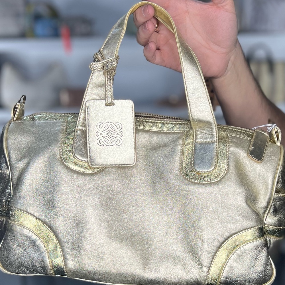 loewe metallic bowler bag